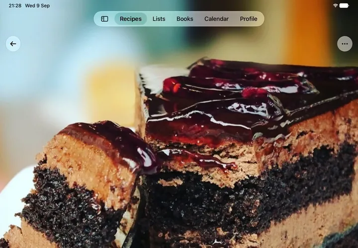 A recipe open on iPad