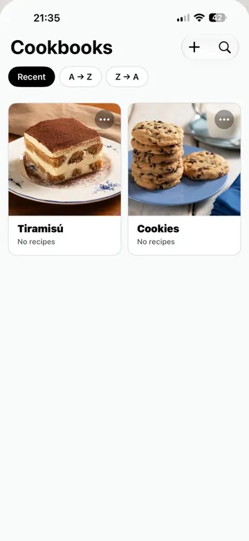 Cookbooks on iPhone